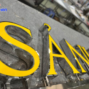 Chữ inox mặt mica