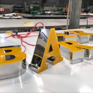 Chữ inox không viền