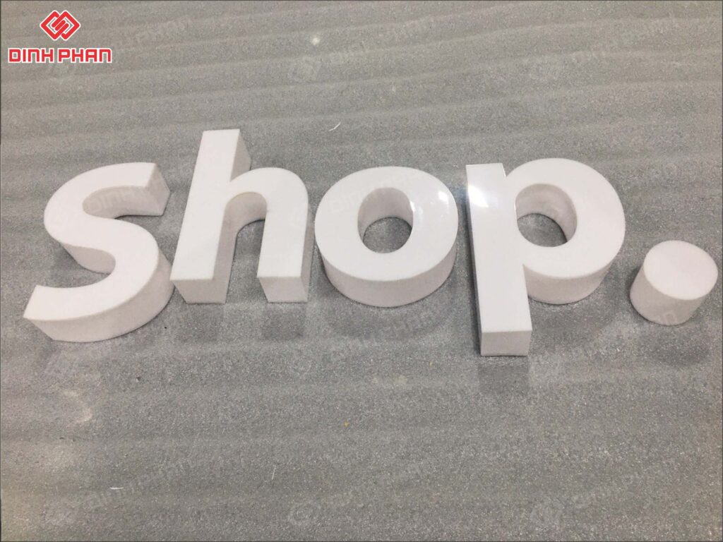 Chữ mica hông inox 