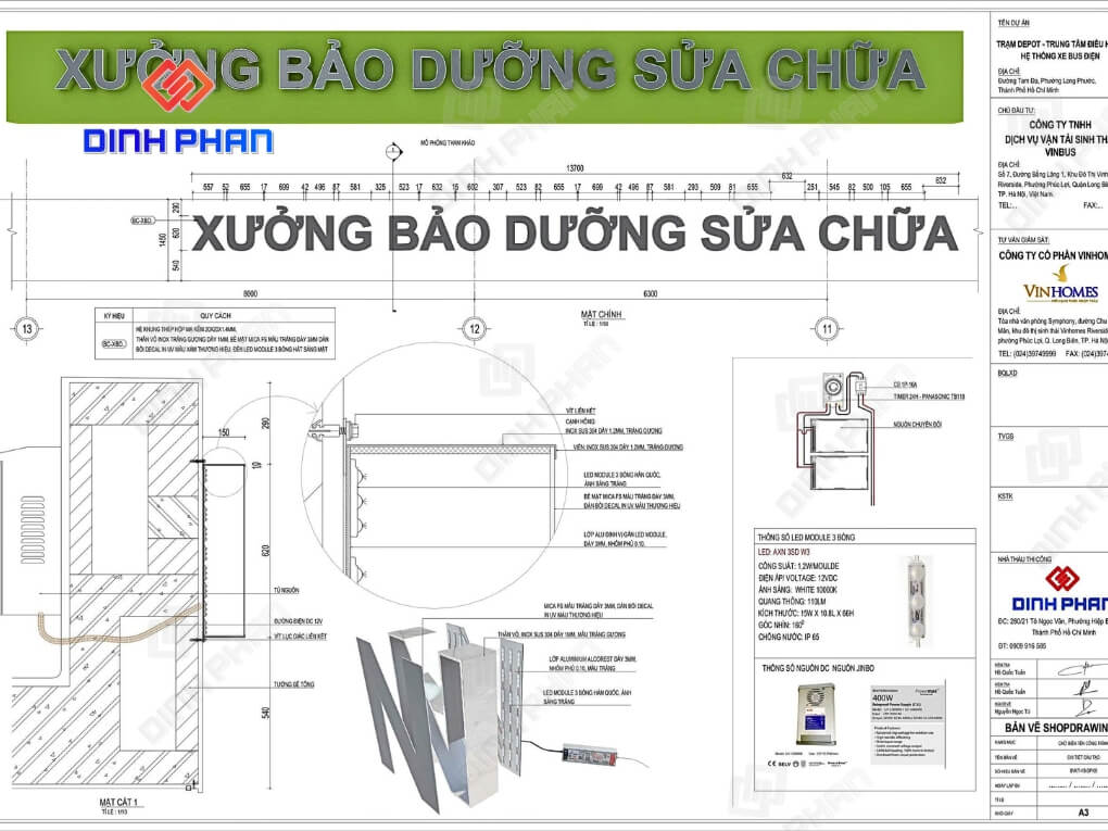 bang ve thi cong tram depot
