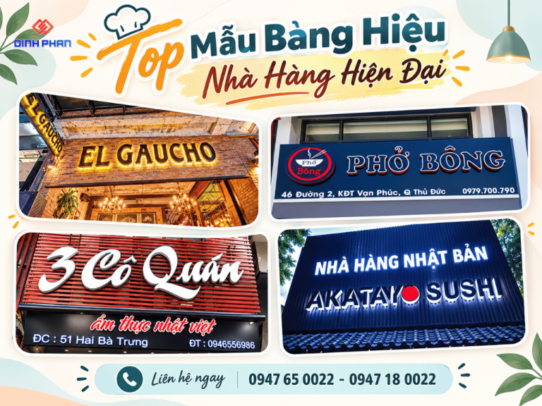 Top Mẫu Bảng Hiệu Nhà Hàng Hiện Đại