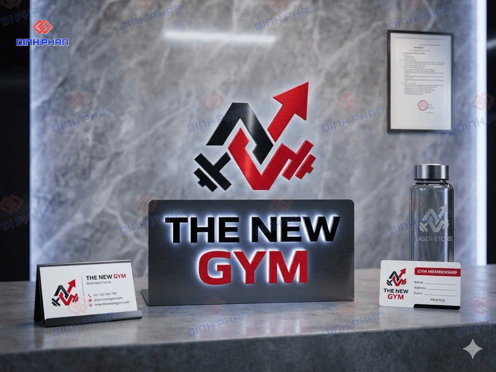 Làm logo bảng chỉ dẫn phòng gym